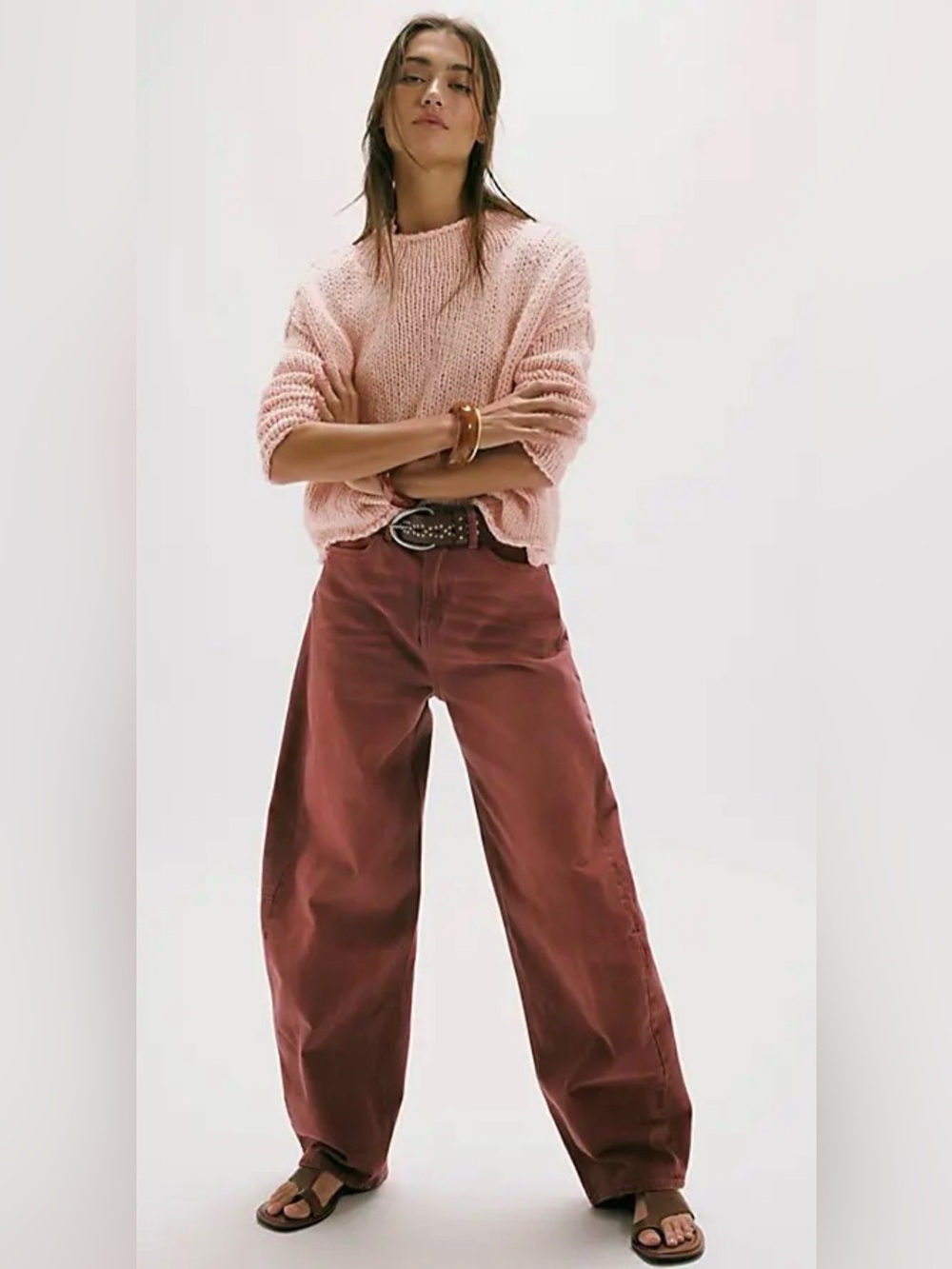 We The Free Bodie Arc Barrel Jeans We The Free Wash Red Pink Combo